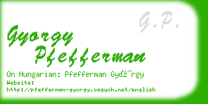 gyorgy pfefferman business card